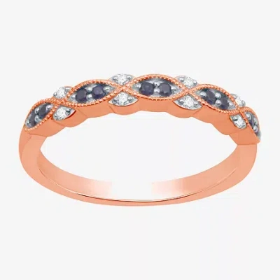 I Said Yes 1/2 Ct. T.w. Lab Created Blue Sapphire Sterling Silver Or 14k Gold Over Silver Wedding Band In Pink