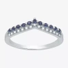 I Said Yes Diamond Accent Lab Created Sapphire Sterling Silver Or 14k Gold Over Silver Wedding Band In Silver