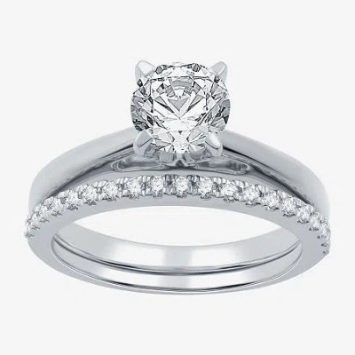 I Said Yes (g / Si1-si2) Womens 1 1/4 Ct. T.w. Lab Grown White Diamond Sterling Silver Round Solitaire Bridal S