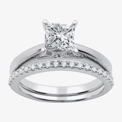 I Said Yes (g / Si1-si2) Womens 1 1/4 Ct. T.w. Lab Grown White Diamond Sterling Silver Solitaire Bridal Set