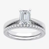 I Said Yes (g / Si1-si2) Womens 1 1/4 Ct. T.w. Lab Grown White Diamond Sterling Silver Solitaire Bridal Set In Silver