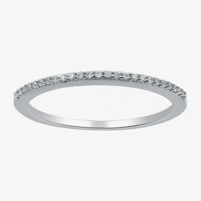 I Said Yes (g / Si1-si2) Womens 1/10 Ct. T.w. Lab Grown White Diamond Sterling Silver Wedding Band