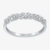 I Said Yes (h-i / I1) 1/10 Ct. T.w. Lab Grown White Diamond Sterling Silver Or 14k Gold Over Silver Wedding Ban In Pattern