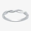 I Said Yes (h-i / I1) 1/10 Ct. T.w. Lab Grown White Diamond Sterling Silver Or 14k Gold Over Silver Wedding Ban In Silver