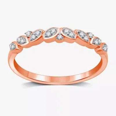 I Said Yes (h-i / I1) 1/10 Ct. T.w. Lab Grown White Diamond Sterling Silver Or 14k Gold Over Silver Wedding Ban In Pink