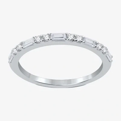 I Said Yes (h-i / I1) 1/3 Ct. T.w. Lab Grown White Diamond Sterling Silver Or 14k Gold Over Silver Wedding Band In Metallic
