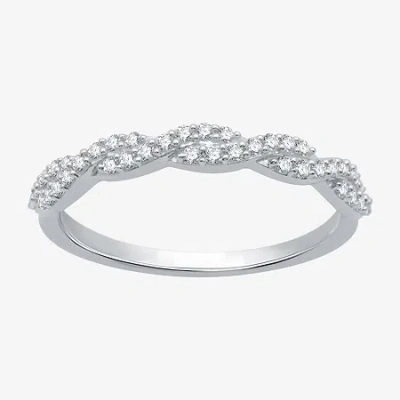 I Said Yes (h-i / I1) 1/4 Ct. T.w. Lab Grown White Diamond Sterling Silver Or 14k Gold Over Silver Wedding Band In Metallic