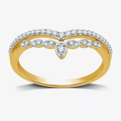 I Said Yes (h-i / I1) 1/5 Ct. T.w. Lab Grown White Diamond Sterling Silver Or 14k Gold Over Silver Chevron Wedd