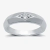 I Said Yes (h-i / I1) 1/5 Ct. T.w. Lab Grown White Diamond Sterling Silver Or 14k Gold Over Silver Wedding Band In Metallic