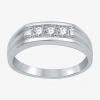 I Said Yes (h-i / I1) Mens 1/4 Ct. T.w. Lab Grown White Diamond Sterling Silver Wedding Band In Metallic