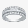 I Said Yes (h-i / I1) Womens 1 Ct. T.w. Lab Grown White Diamond Sterling Silver Anniversary Band In Metallic