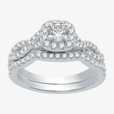 I Said Yes (h-i / I1) Womens 1 Ct. T.w. Lab Grown White Diamond Sterling Silver Or 14k Gold Over Silver Cushion In Metallic