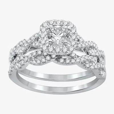 I Said Yes (h-i / I1) Womens 1 Ct. T.w. Lab Grown White Diamond Sterling Silver Or 14k Gold Over Silver Cushion In Metallic