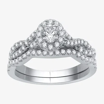 I Said Yes (h-i / I1) Womens 1 Ct. T.w. Lab Grown White Diamond Sterling Silver Or 14k Gold Over Silver Oval Si In Metallic