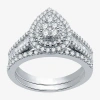 I Said Yes (h-i / I1) Womens 1 Ct. T.w. Lab Grown White Diamond Sterling Silver Or 14k Gold Over Silver Pear Si In Silver