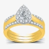 I Said Yes (h-i / I1) Womens 1 Ct. T.w. Lab Grown White Diamond Sterling Silver Or 14k Gold Over Silver Pear Si In Gold