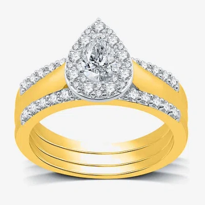 I Said Yes (h-i / I1) Womens 1 Ct. T.w. Lab Grown White Diamond Sterling Silver Or 14k Gold Over Silver Pear Si