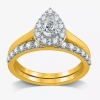 I Said Yes (h-i / I1) Womens 1 Ct. T.w. Lab Grown White Diamond Sterling Silver Or 14k Gold Over Silver Pear Si In Gold