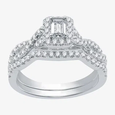 I Said Yes (h-i / I1) Womens 1 Ct. T.w. Lab Grown White Diamond Sterling Silver Or 14k Gold Over Silver Side St In Metallic