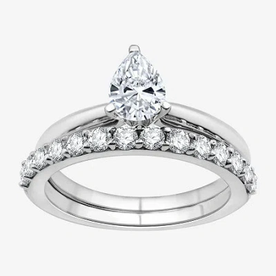 I Said Yes (h-i / I1) Womens 1 Ct. T.w. Lab Grown White Diamond Sterling Silver Pear Solitaire Bridal Set