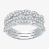 I Said Yes (h-i / I1) Womens 1 Ct. T.w. Lab Grown White Diamond Sterling Silver Wedding Ring Set In Metallic
