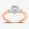 I Said Yes (h-i / I1) Womens 1/2 Ct. T.w. Lab Grown White Diamond Sterling Silver Or 14k Gold Over Silver Cushi In Pink