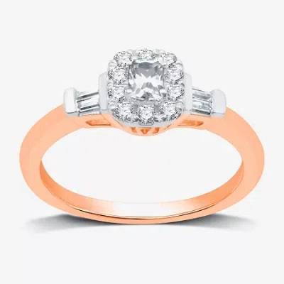 I Said Yes (h-i / I1) Womens 1/2 Ct. T.w. Lab Grown White Diamond Sterling Silver Or 14k Gold Over Silver Cushi In Pink
