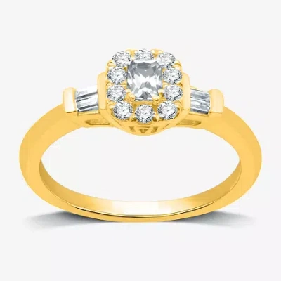 I Said Yes (h-i / I1) Womens 1/2 Ct. T.w. Lab Grown White Diamond Sterling Silver Or 14k Gold Over Silver Cushi In Yellow