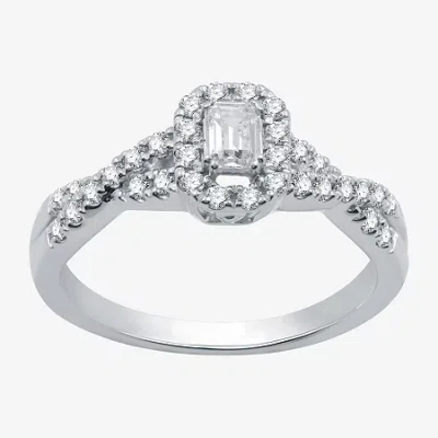 I Said Yes (h-i / I1) Womens 1/2 Ct. T.w. Lab Grown White Diamond Sterling Silver Or 14k Gold Over Silver Side  In Metallic