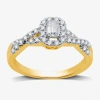 I Said Yes (h-i / I1) Womens 1/2 Ct. T.w. Lab Grown White Diamond Sterling Silver Or 14k Gold Over Silver Side  In Gold