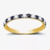 I Said Yes (h-i / I1) Womens 1/4 Ct. T.w. Lab Created Blue Sapphire Sterling Silver Wedding Band In Gold