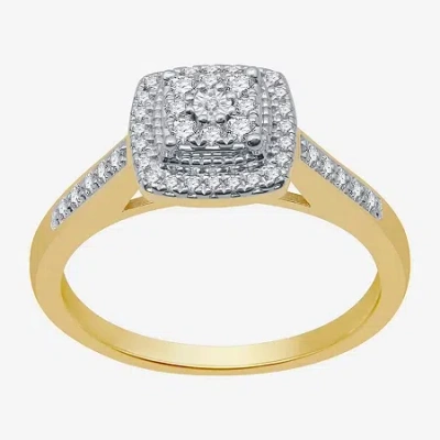 I Said Yes (h-i / I1) Womens 1/4 Ct. T.w. Lab Grown White Diamond 14k Gold Over Silver Sterling Silver Side Sto