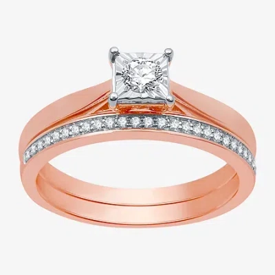 I Said Yes (h-i / I1) Womens 1/4 Ct. T.w. Lab Grown White Diamond 14k Rose Gold Over Silver Sterling Silver Sol