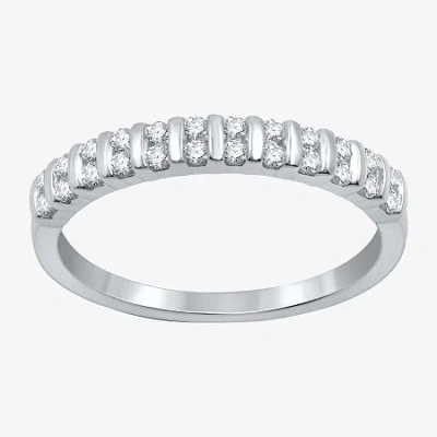 I Said Yes (h-i / I1) Womens 1/4 Ct. T.w. Lab Grown White Diamond Sterling Silver Anniversary Wedding Band In Metallic