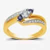 I Said Yes (h-i / I1) Womens 1/8 Ct. T.w. Lab Grown White Diamond Sterling Silver Or 14k Gold Over Silver Side  In Multi