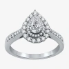 I Said Yes (h-i / I1) Womens 3/4 Ct. T.w. Lab Grown White Diamond Sterling Silver Or 14k Gold Over Silver Pear  In Metallic