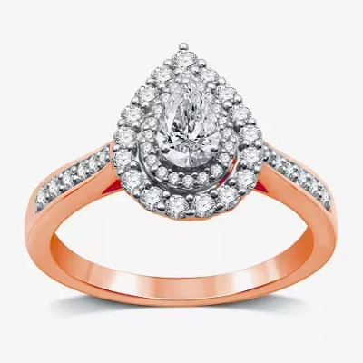 I Said Yes (h-i / I1) Womens 3/4 Ct. T.w. Lab Grown White Diamond Sterling Silver Or 14k Gold Over Silver Pear  In Multi