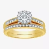 I Said Yes (h-i / I1) Womens 3/8 Ct. T.w. Lab Grown White Diamond 14k Gold Over Silver Sterling Silver Round Ha In Gold