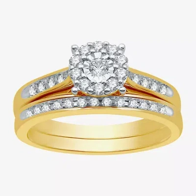 I Said Yes (h-i / I1) Womens 3/8 Ct. T.w. Lab Grown White Diamond 14k Gold Over Silver Sterling Silver Round Ha