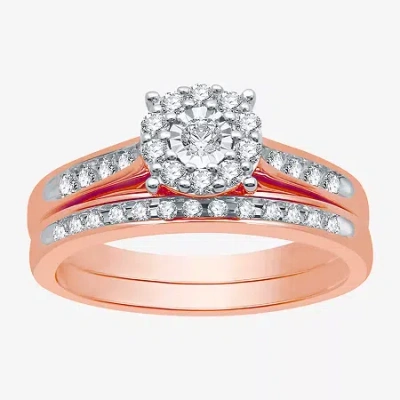 I Said Yes (h-i / I1) Womens 3/8 Ct. T.w. Lab Grown White Diamond 14k Rose Gold Over Silver Sterling Silver Rou