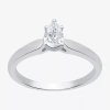 I Said Yes (h-i / Si2-i1) Womens 1/2 Ct. Lab Grown White Diamond Sterling Silver Pear Solitaire Engagement Ring In White