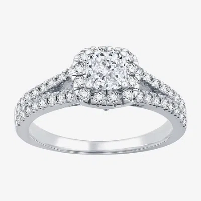 I Said Yes (h-i/i1) Womens 1 Ct. T.w. Lab Grown White Diamond Sterling Silver Side Stone Engagement Ring In Metallic