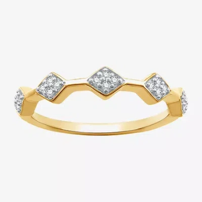 I Said Yes (h-i/i1) Womens 1/10 Ct. T.w. Lab Grown White Diamond 14k Gold Over Silver Sterling Silver Wedding B In Transparent