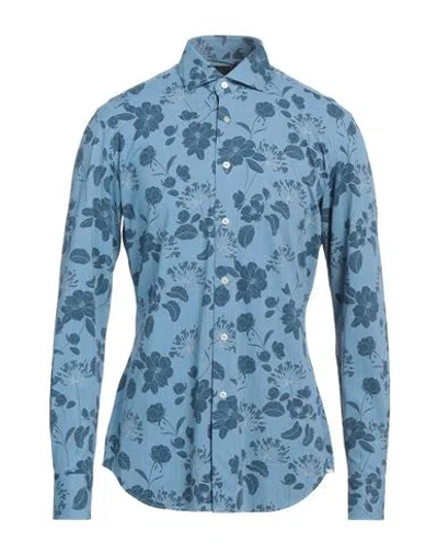 I Sarti Man Shirt Light Blue Size 15 ¾ Polyamide, Elastane In Blue