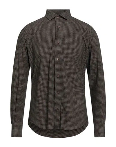 I Sarti Man Shirt Military Green Size 17 Nylon, Elastane