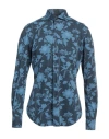 I Sarti Man Shirt Slate Blue Size 15 ¾ Polyamide, Elastane In Blue