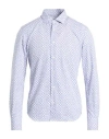 I Sarti Man Shirt White Size 17 Cotton In Blue