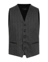 I Sarti Man Tailored Vest Grey Size 38 Viscose, Polyester, Cotton, Elastane In Black