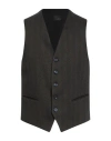 I Sarti Man Tailored Vest Military Green Size 38 Viscose, Polyester, Cotton, Elastane In Black