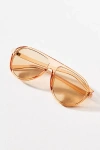 I-sea Curved Aviator Sunglasses In Brown